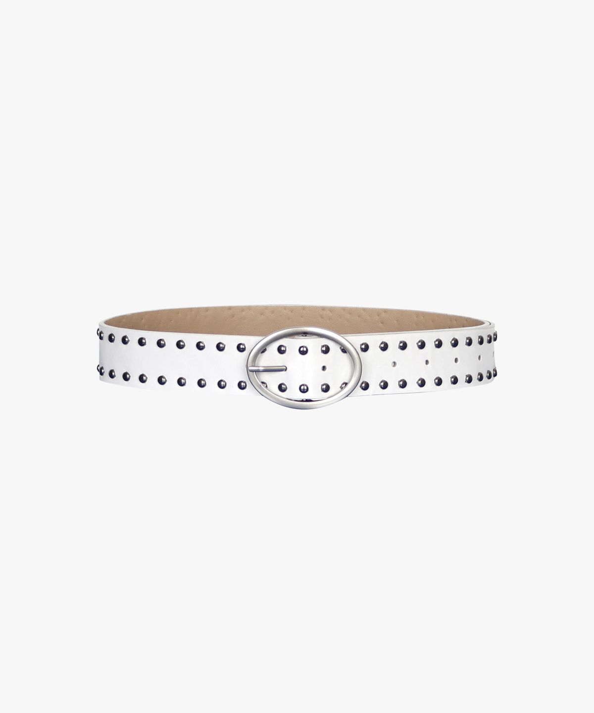 핑크파인애플(PINK PINEAPPLE) OVAL BUCKLE BELT_WHITE