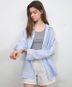 W/시어서커 스트라이프 셔츠_LIGHT BLUE(WC25-SH04)