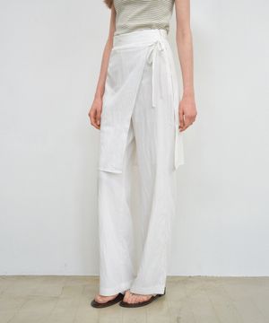 데이지 레이어드 랩 스커트 팬츠_WHITE(W25-PT17)