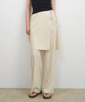 데이지 레이어드 랩 스커트 팬츠_CREAM(W25-PT17)