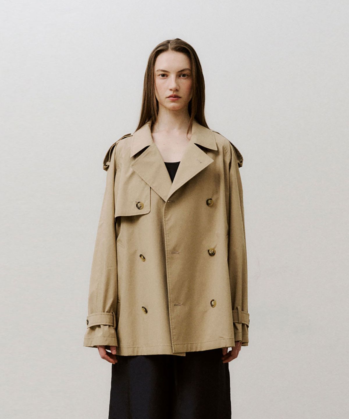 비자비(VIS A VIS) HALF LENGTH TRENCH COAT (BEIGE)
