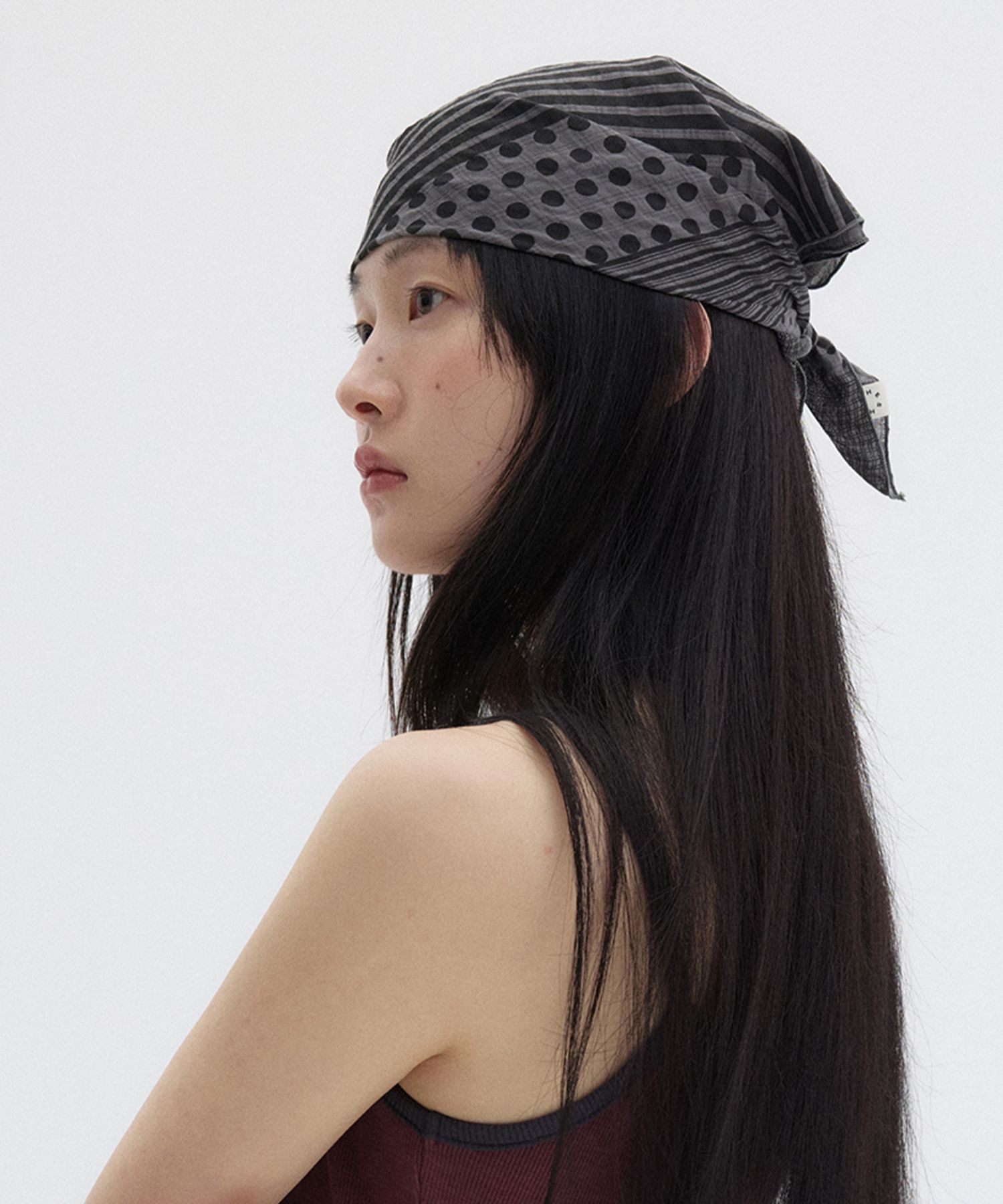 【Oheshio】 MIX DOT PATTERN SHEER SCARF 2色 MUSINSA | OHESHIO MIX DOT PATTERN SHEER SCARF, GRAY