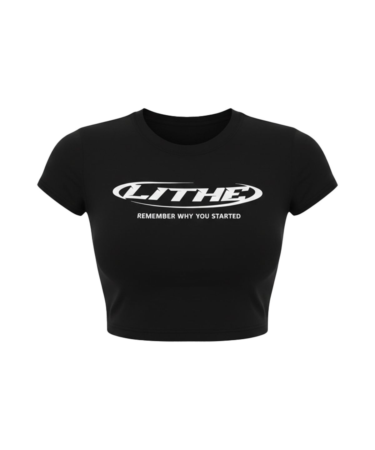 라이드(LITHE) 엠뷸럼_ 크롭티셔츠_블랙