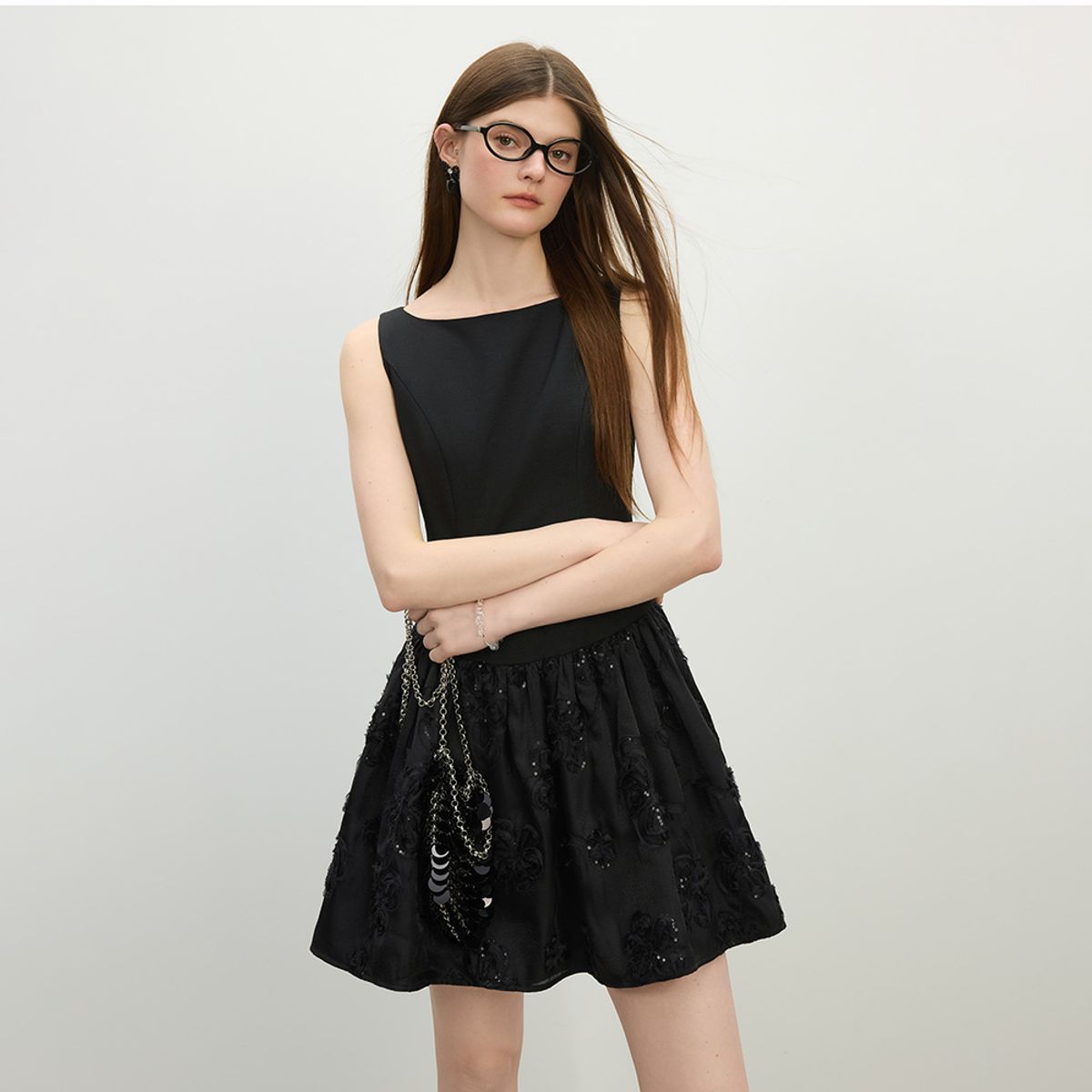 웬스데이딜라잇(WEDNESDAY DELIGHT) WD_Flower bow sleeveless dress