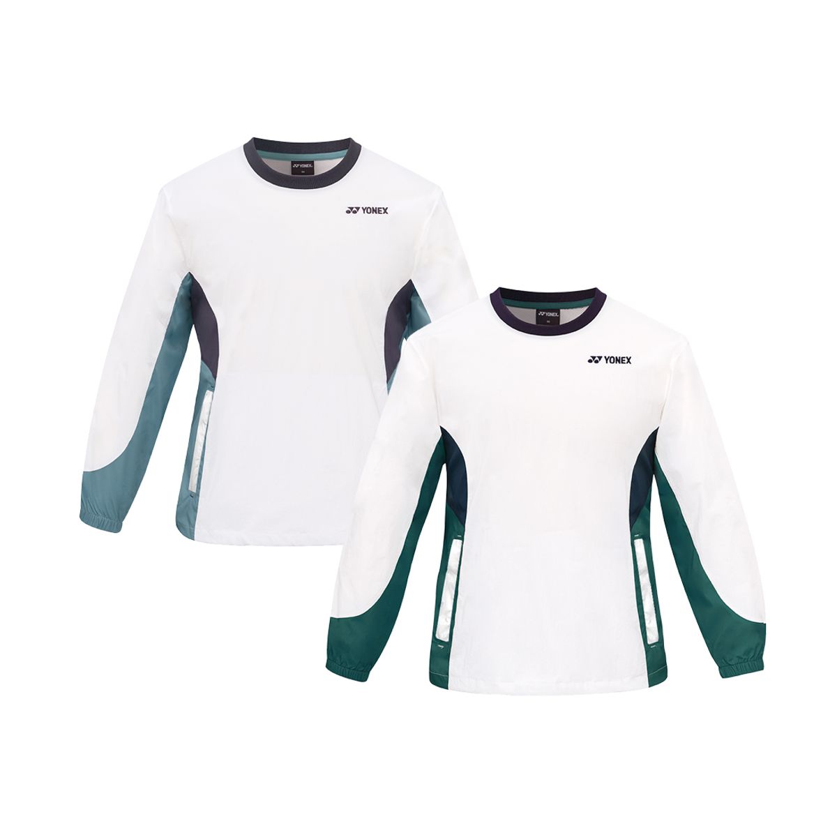요넥스(YONEX) 251JJ002U 화이트 그린/화이트 스카이블루 공용 라운드넥 아노락 자켓