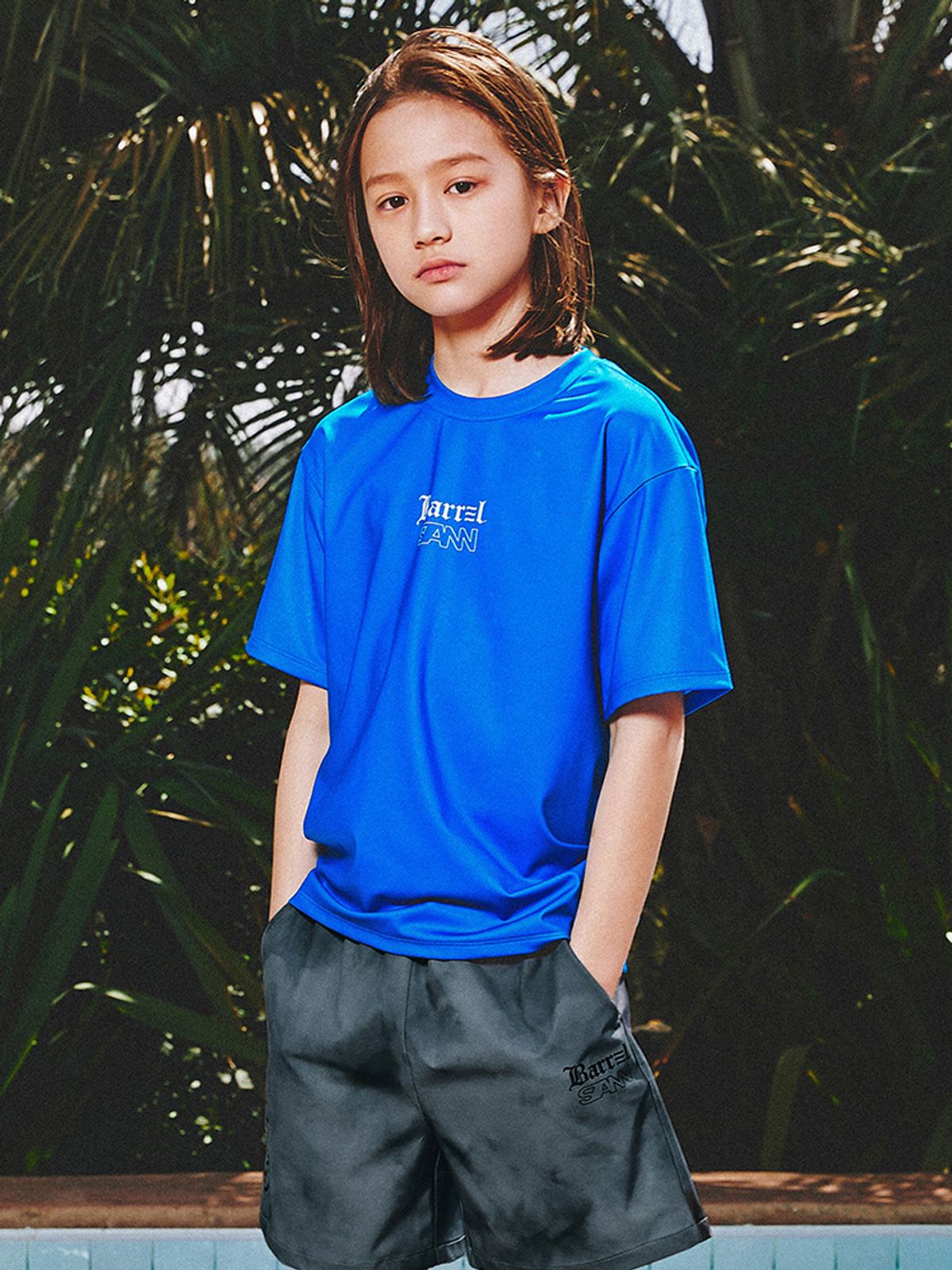 배럴(BARREL) SANN 키즈 루즈핏 반팔 래쉬가드 블루 (B5SKWRG352BLU)