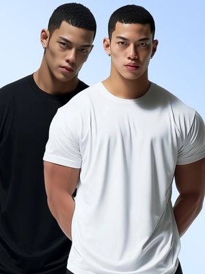 [2PACK] 프레임 업 무지 머슬핏 티셔츠 3컬러