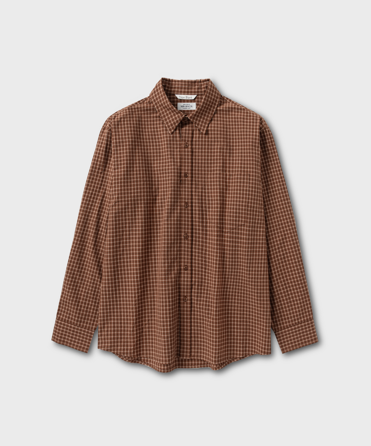 넌블랭크(NONBLANK) 체크 셔츠_BRICK