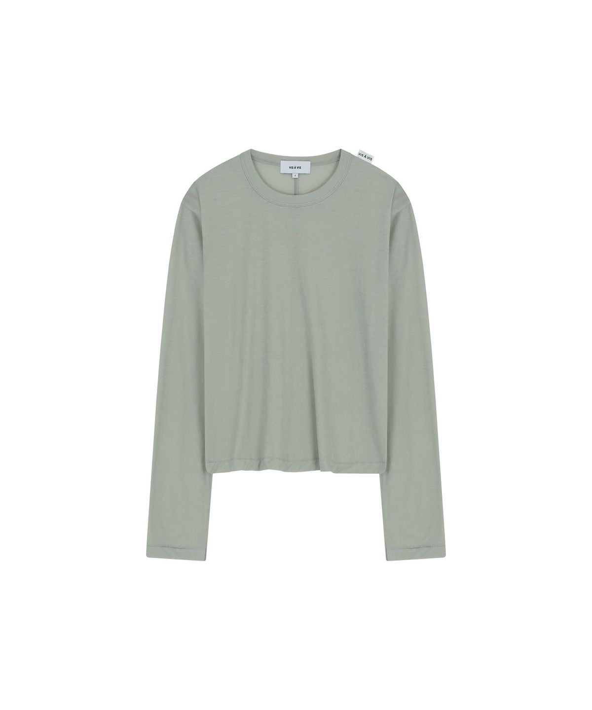 비자비(VIS A VIS) COTTON LS CENTER BACK SEAM TEE SHIRT (L.T GRAY)