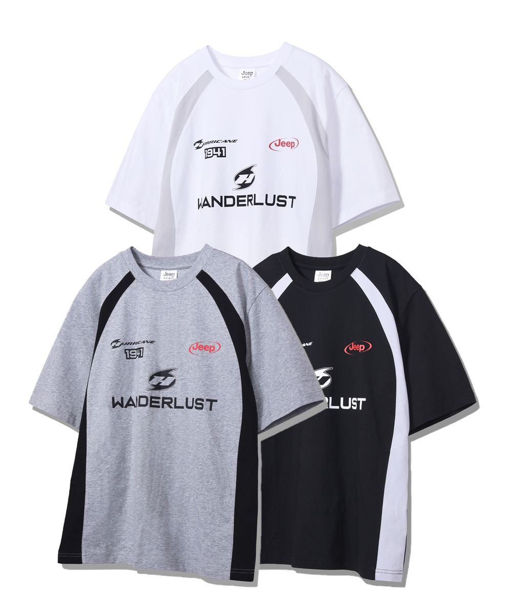 PARIS Sports 절개 블록 반팔 티셔츠 3 COLOR (JP5TSU105)