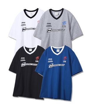 PARIS Sports 브이넥 블록 반팔 티셔츠 4 COLOR (JP5TSU104)