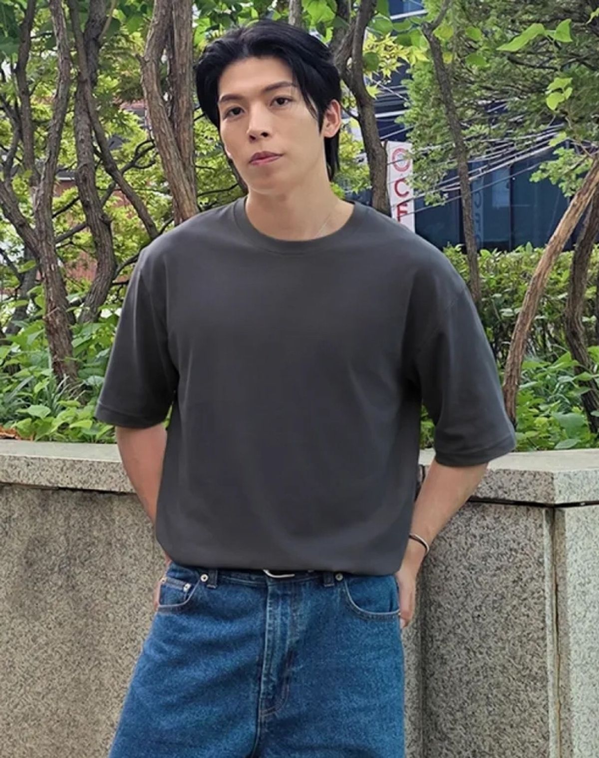 메르고(MERGO) 릴렉스드 쿨 티셔츠 [다크 그레이]