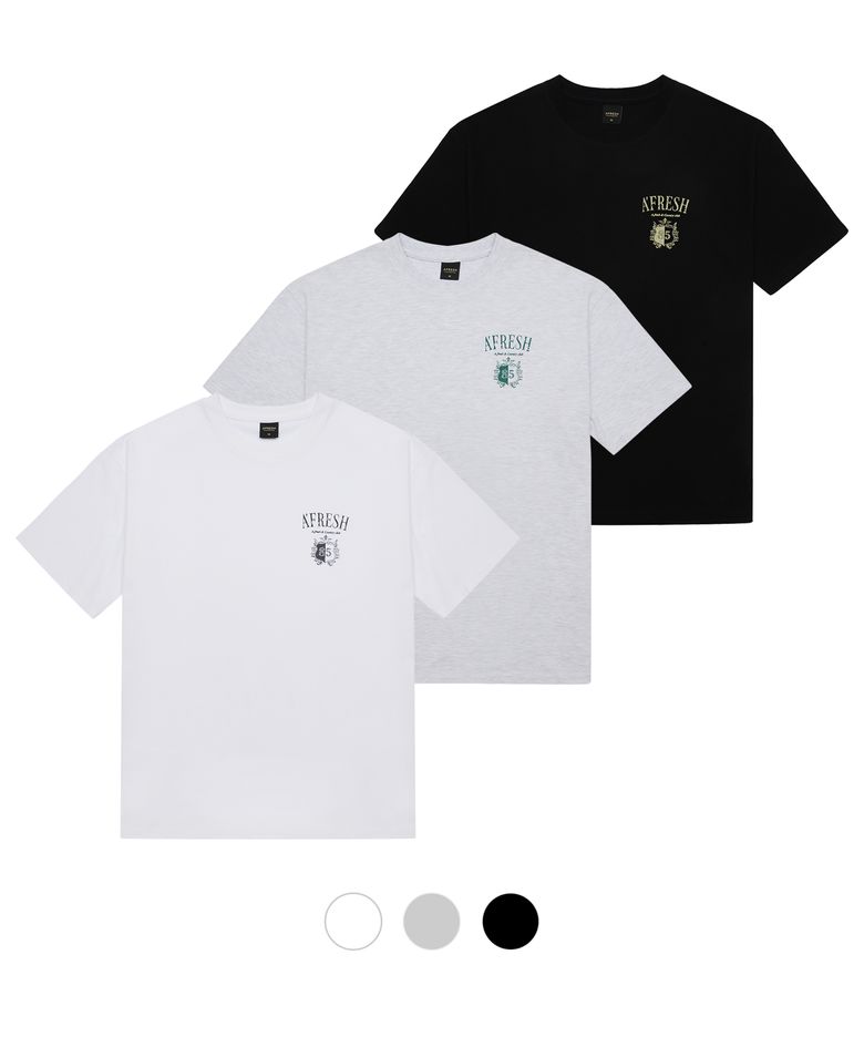 [2PACK] 프레쉬 엠블럼 숏슬리브 3COLOR