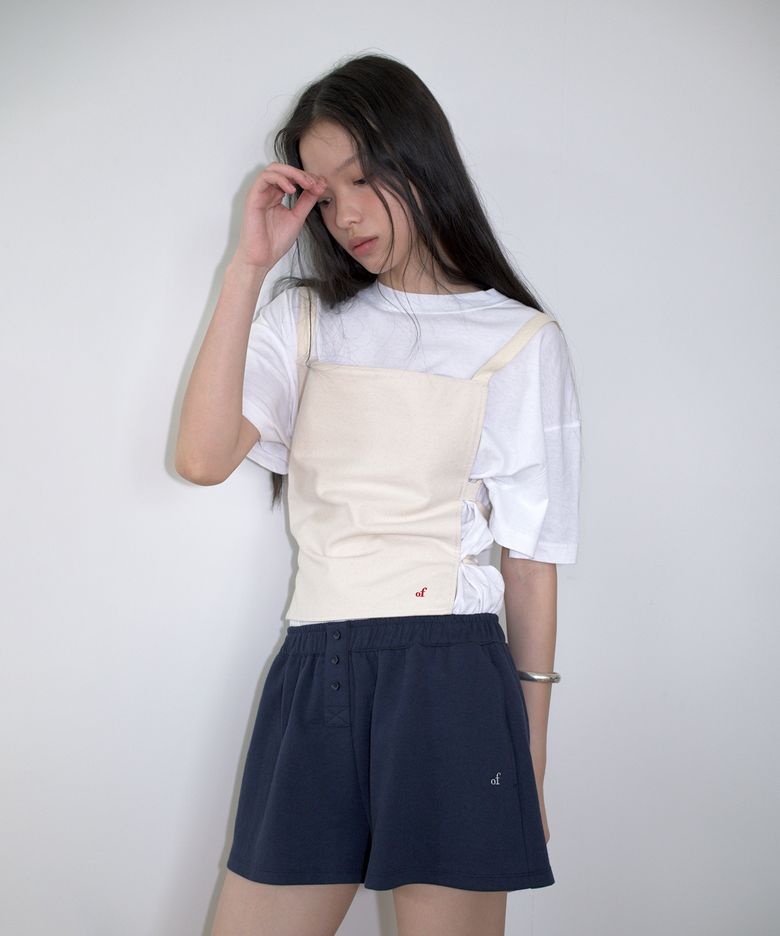 BUTTON POINTED SHORTS_NAVY