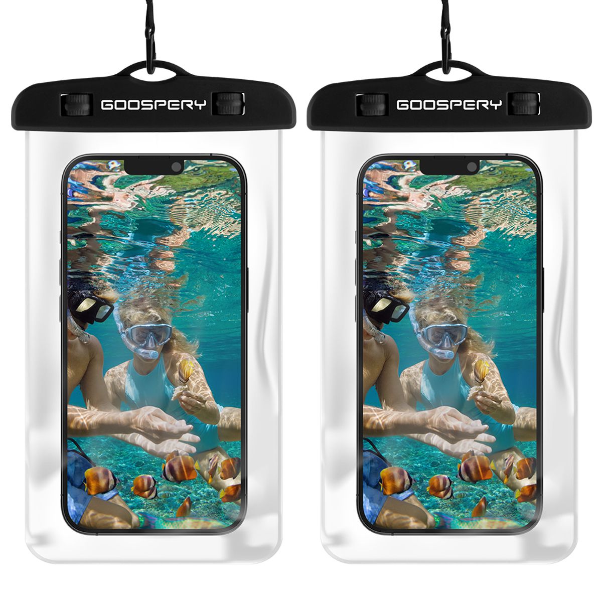 구스페리(GOOSPERY) 2pack 핸드폰 방수팩 스마트폰 크로스 방수등급 IPX8 물놀이 필수