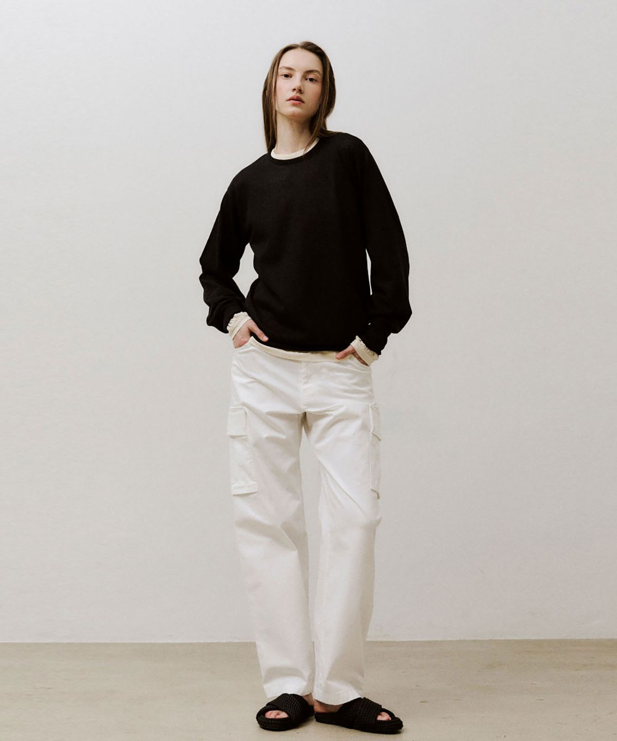 비자비(VIS A VIS) NEW CARGO PANTS (WHITE)