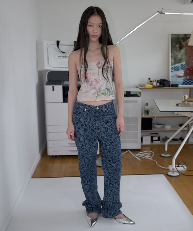 ROSE DENIM PANTS_BLUE ROSE
