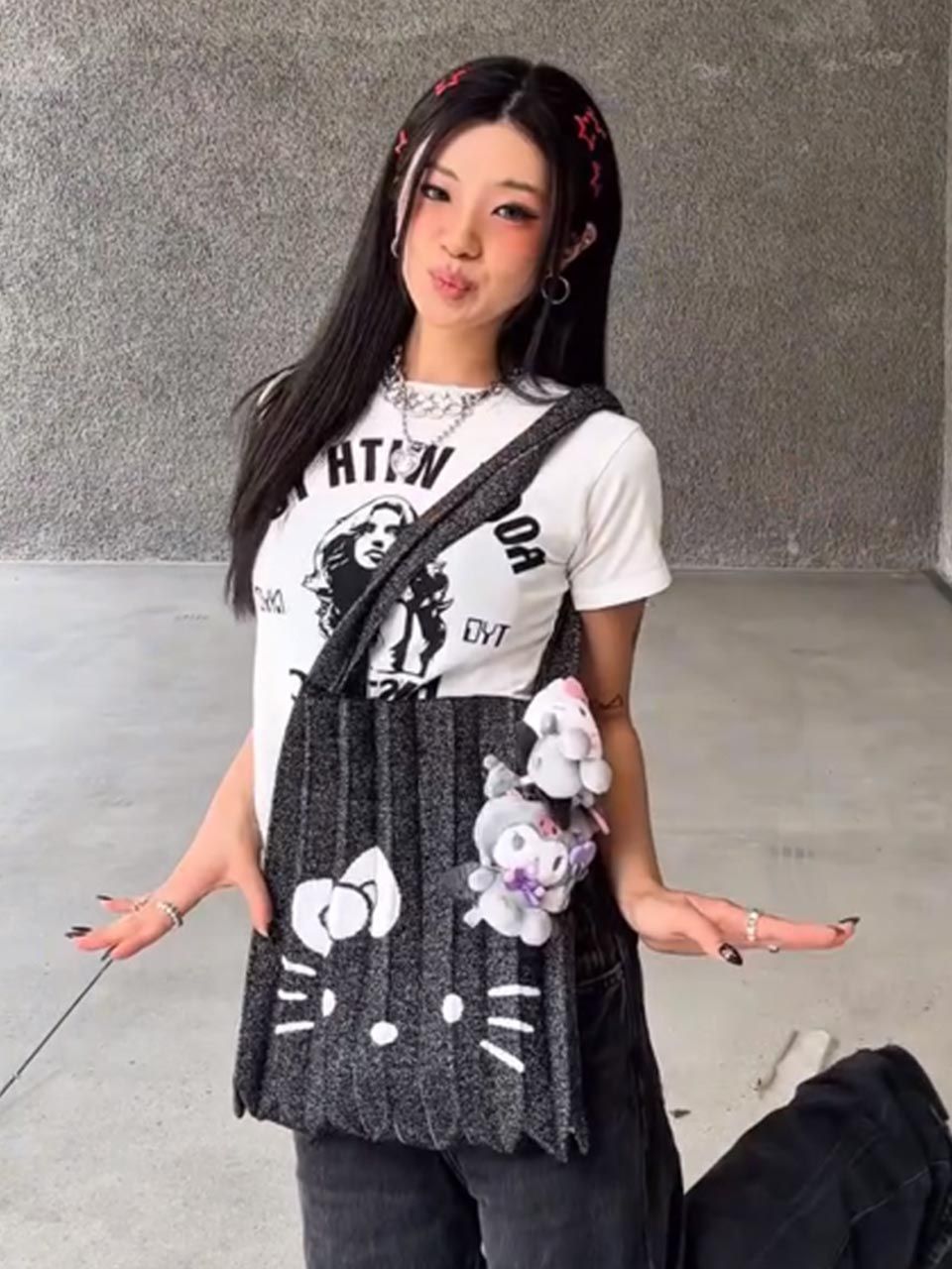 【JOSEPH&STACEY】Lucky Pleats Knit M Starry Hello Kitty 조셉앤스테이시(JOSEPH&STACEY) Lucky Pleats Knit M Starry