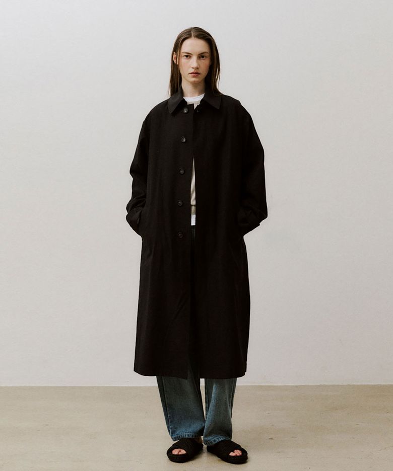 TENCEL LINEN COAT (BLACK)
