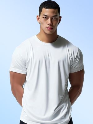 프레임 업 무지 머슬핏 티셔츠 3컬러