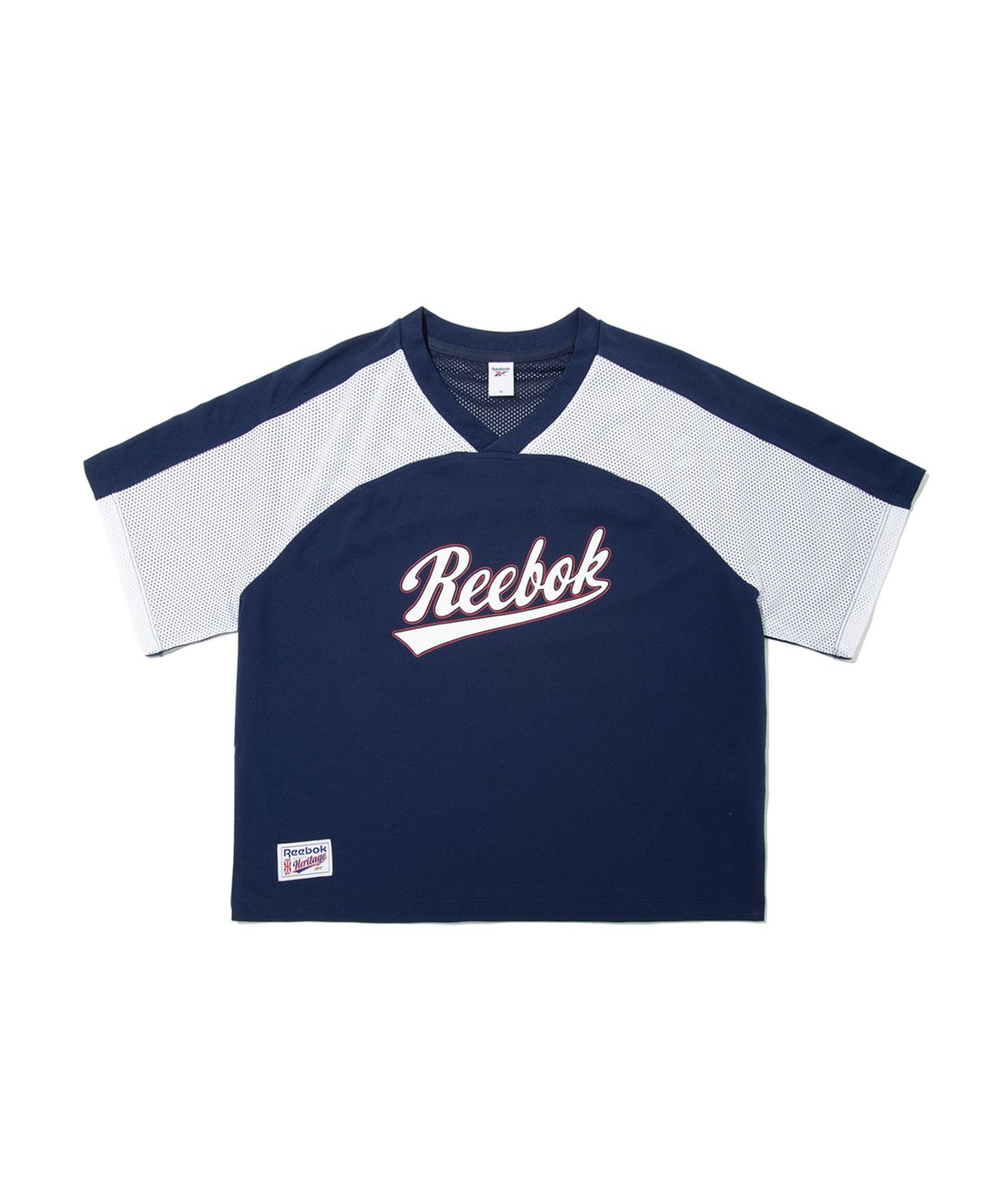 리복(REEBOK) 썸머 레터링 저지 티셔츠 (W) - 네이비