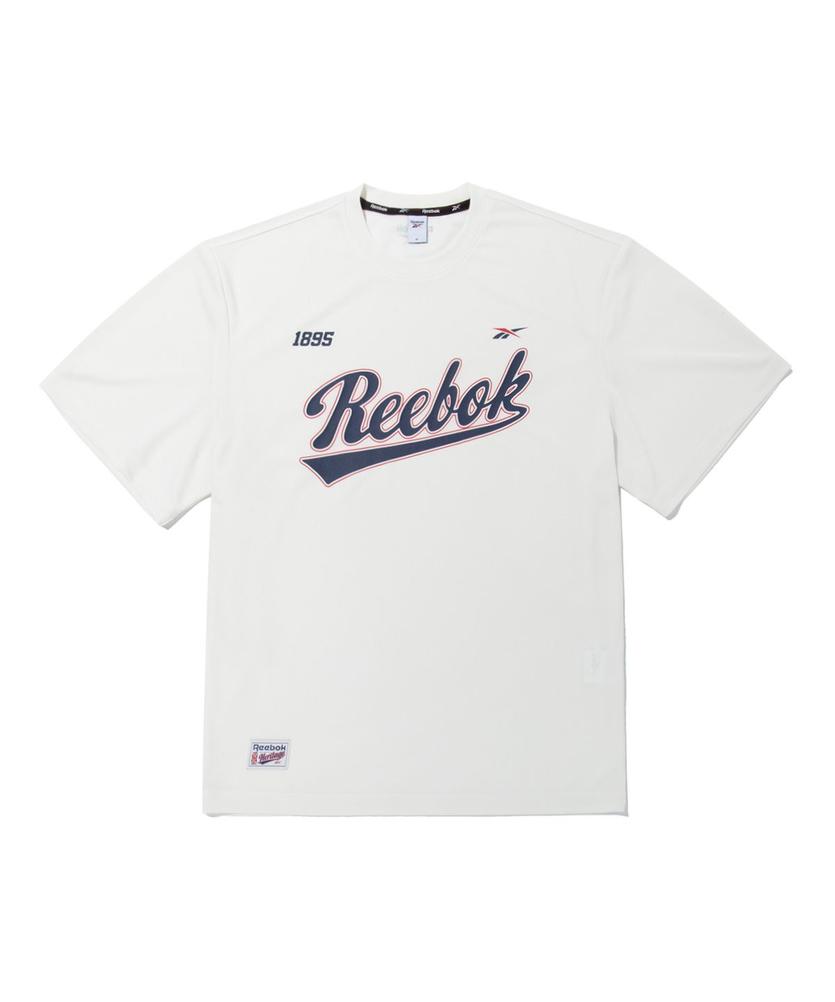 리복(REEBOK) 썸머 레터링 저지 티셔츠 - 화이트