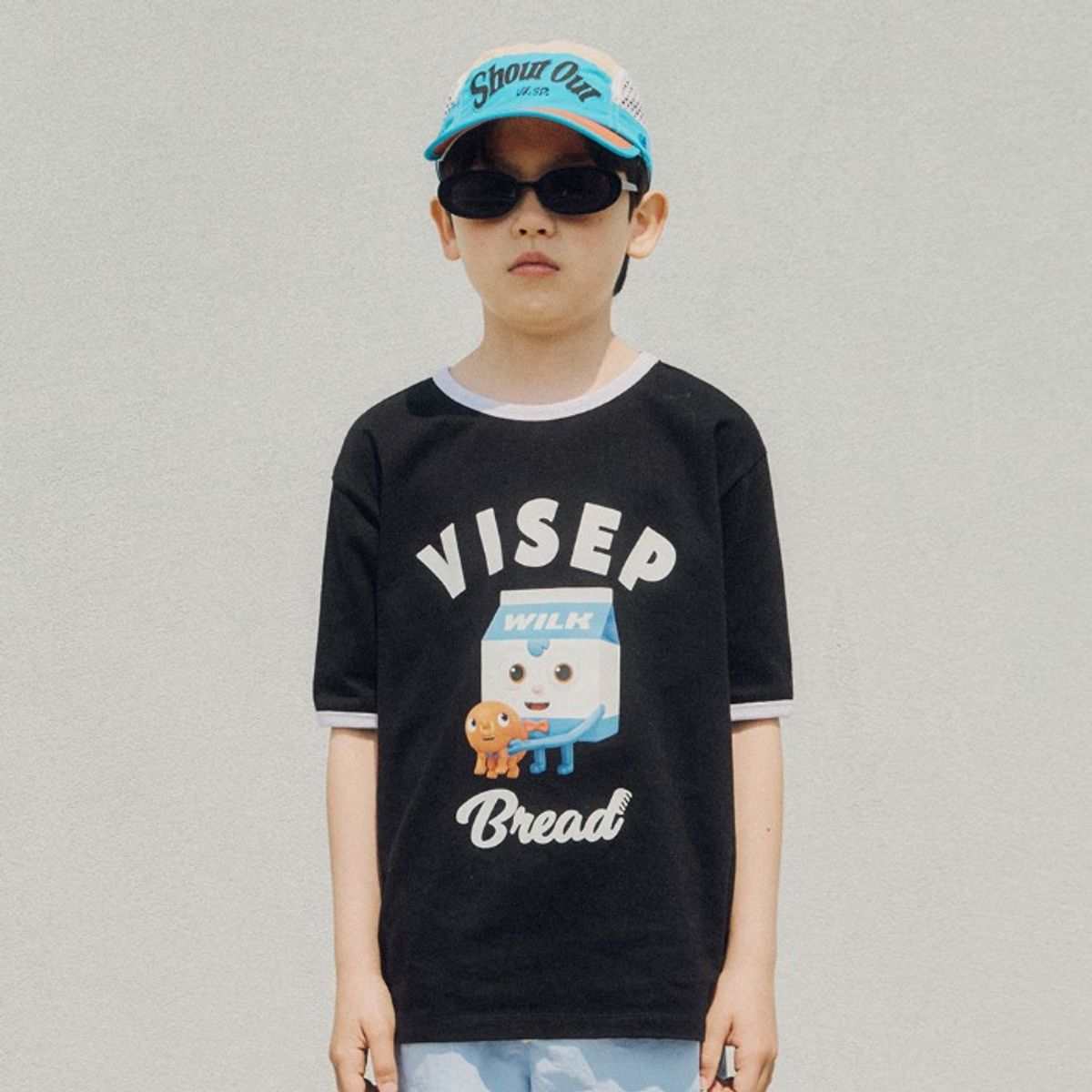 비아셉템버(VIASEPTEMBER) 비셉X브레드이발소 링거 티셔츠 블랙