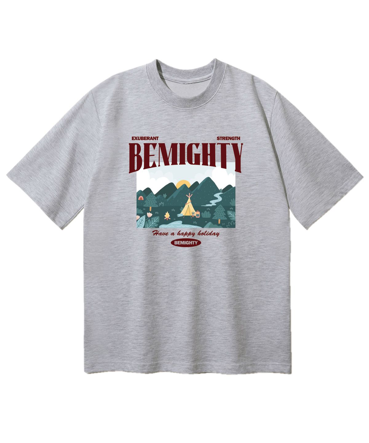 비마이티(BEMIGHTY) 마운틴 캠프 오버핏 반팔티셔츠 [멜란그레이]