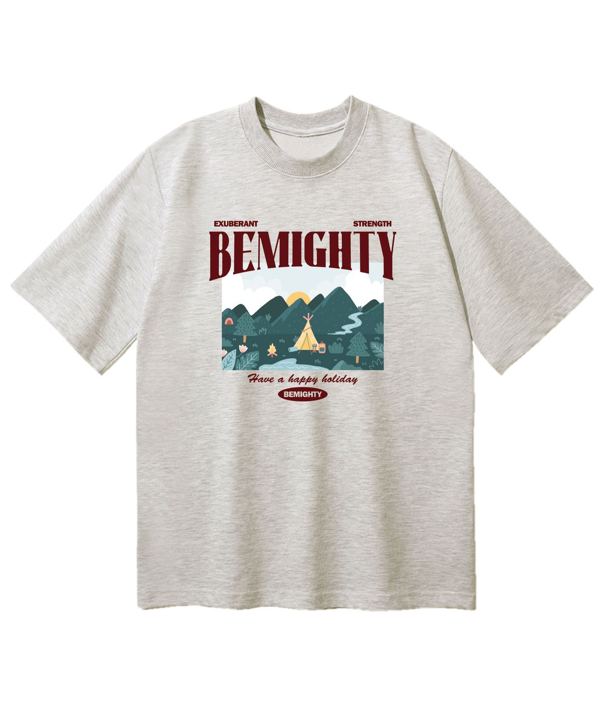 비마이티(BEMIGHTY) 마운틴 캠프 오버핏 반팔티셔츠 [오트밀]