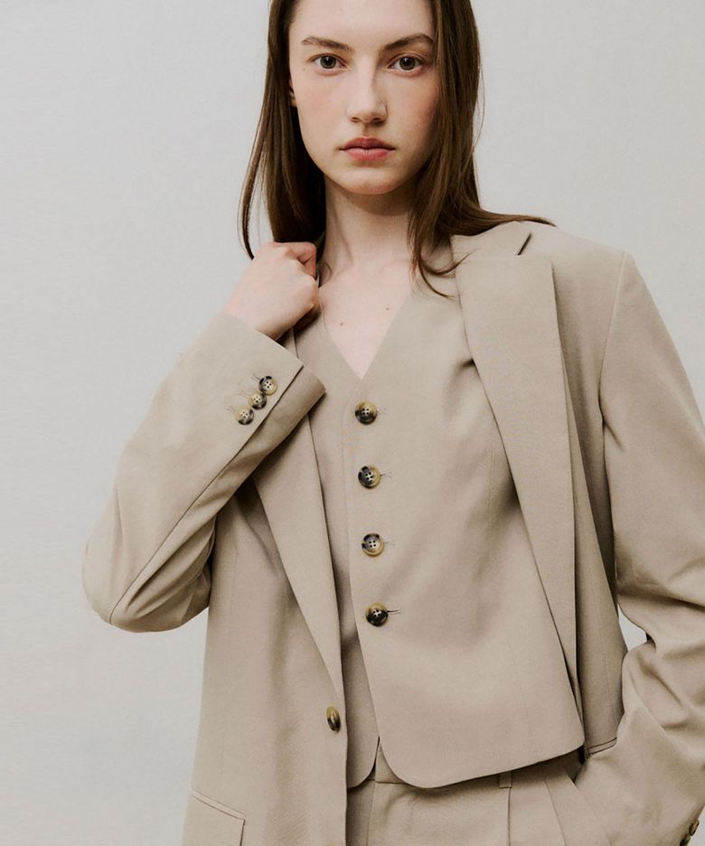 TENCEL LINEN WAISTCOAT (BEIGE)