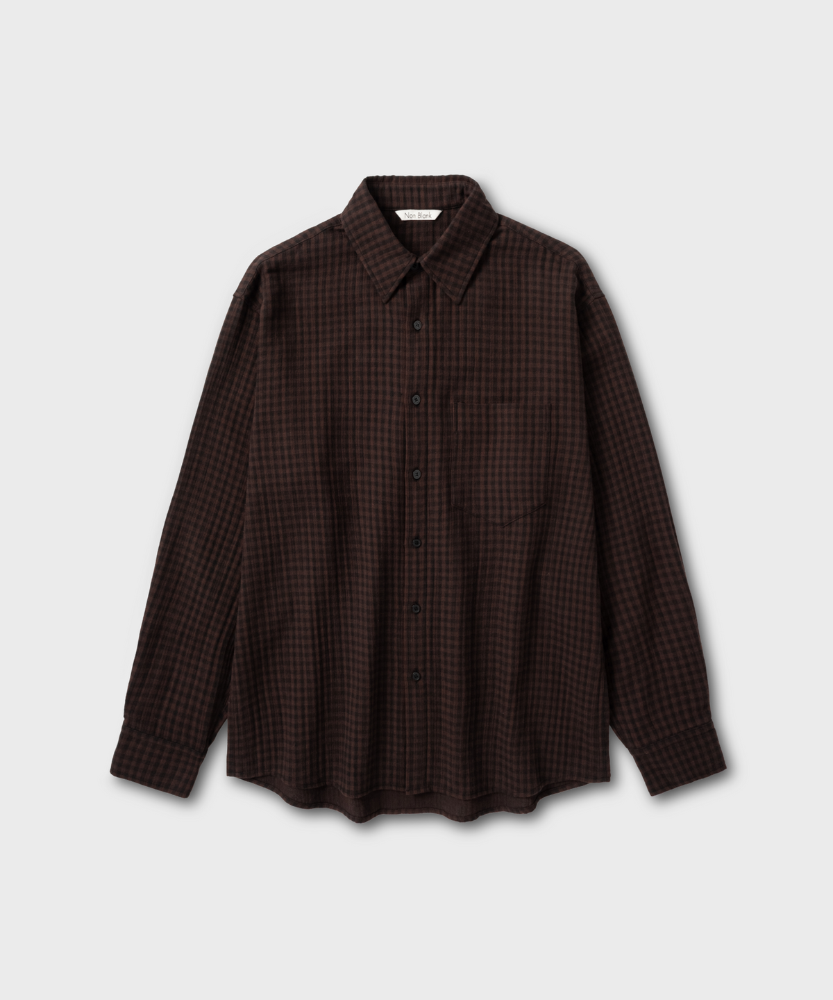 넌블랭크(NONBLANK) 깅엄 체크 셔츠_BROWN
