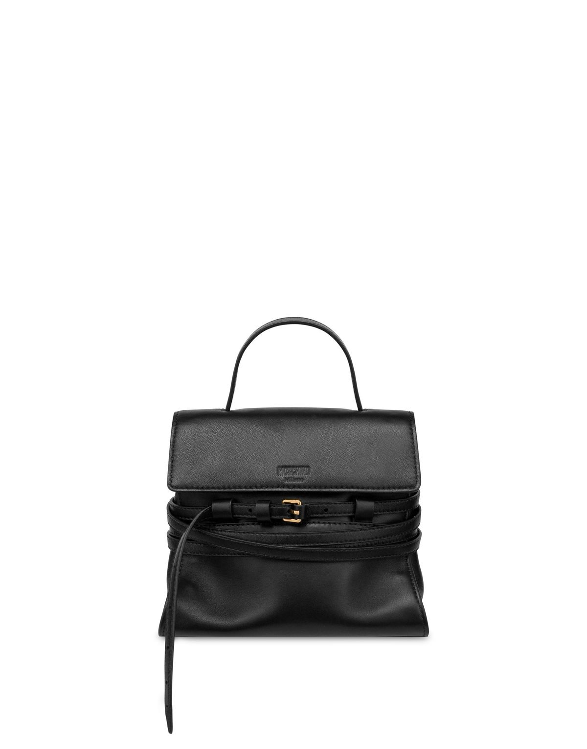 모스키노(MOSCHINO) 타이 미 레더 스몰 핸드백 BLACK