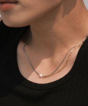 [노이어X이핏] 콤비네이션 레이어드 네크리스 (골드&실버)