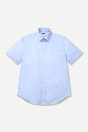 코튼 버튼다운 하프 드레스셔츠 블루 BNEMBA662BL