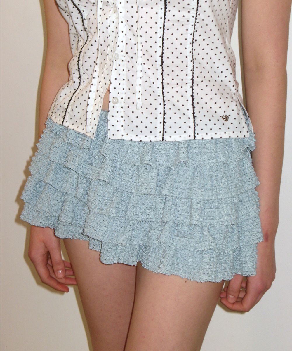 MUSINSA | CRANK Lace Cancan Skirt Pants_Mint
