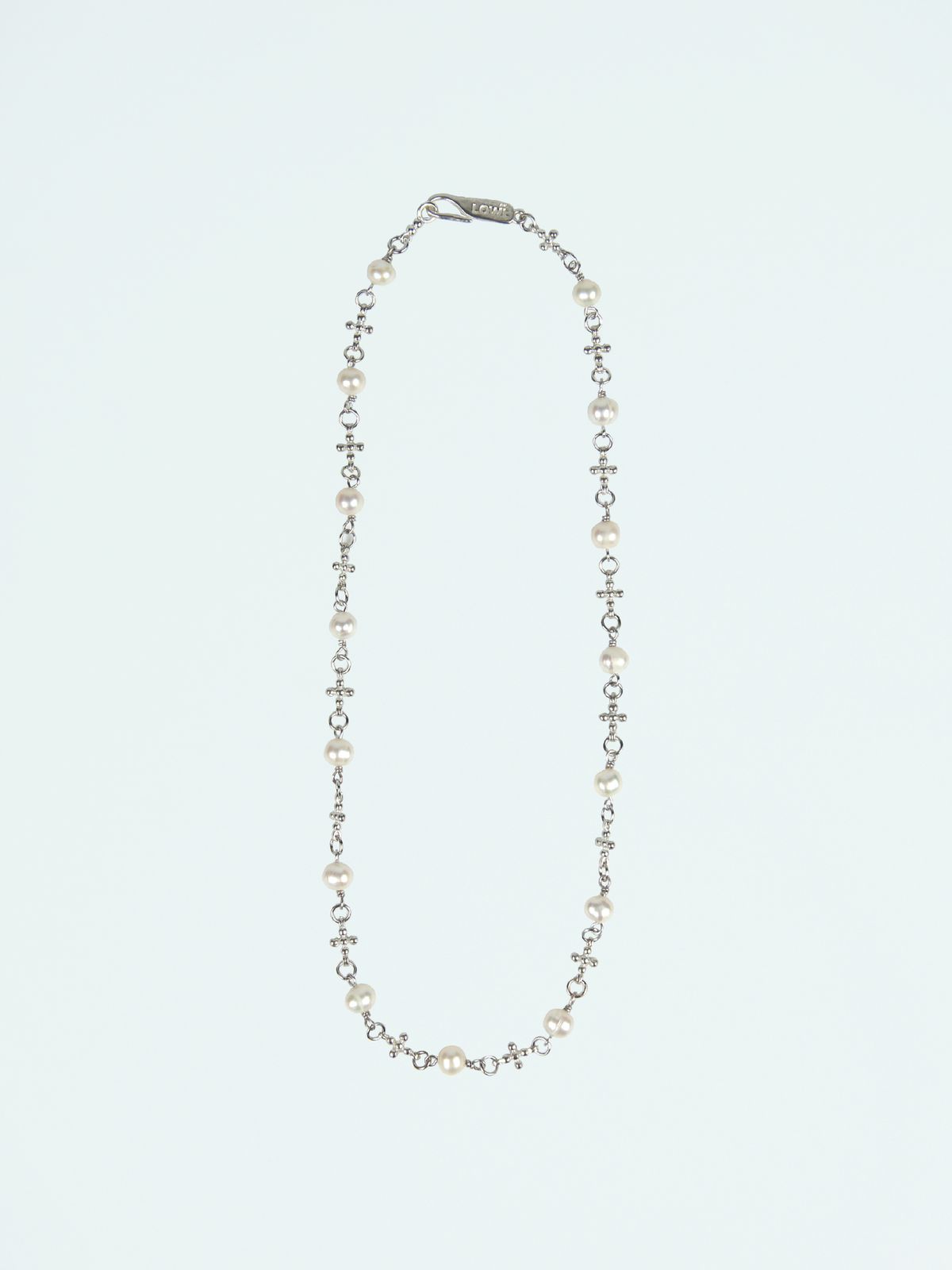 로울(LOWOOL) Plus pearl silver necklace
