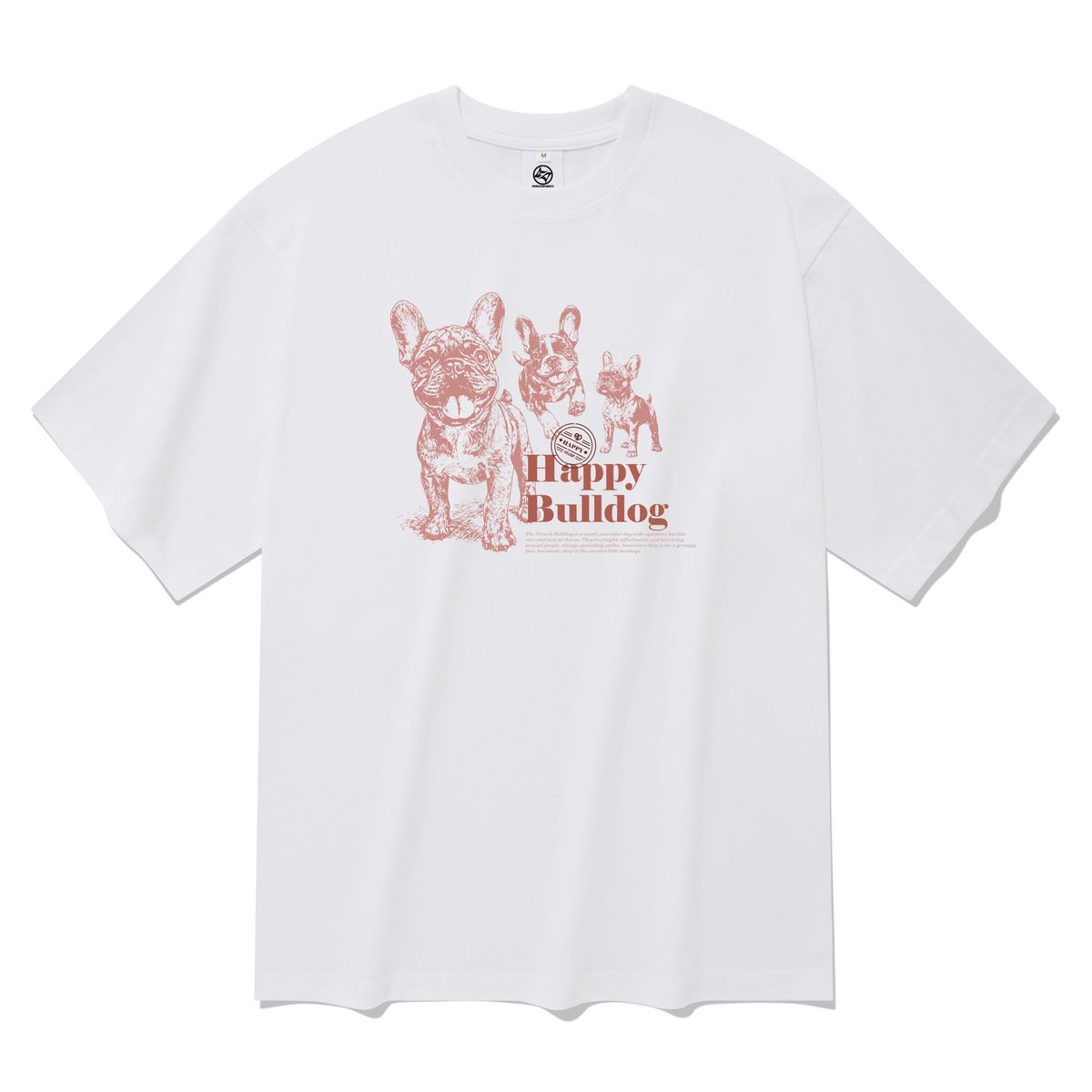 라디네오(RADINEO) 해피 불독 반팔 티셔츠 화이트