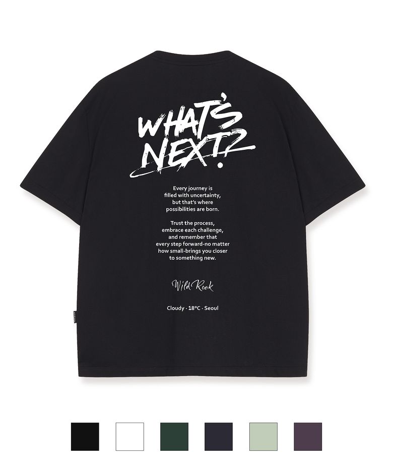 Whats Next 소프트 터치 하이 스트레치 오버핏 반팔 티셔츠