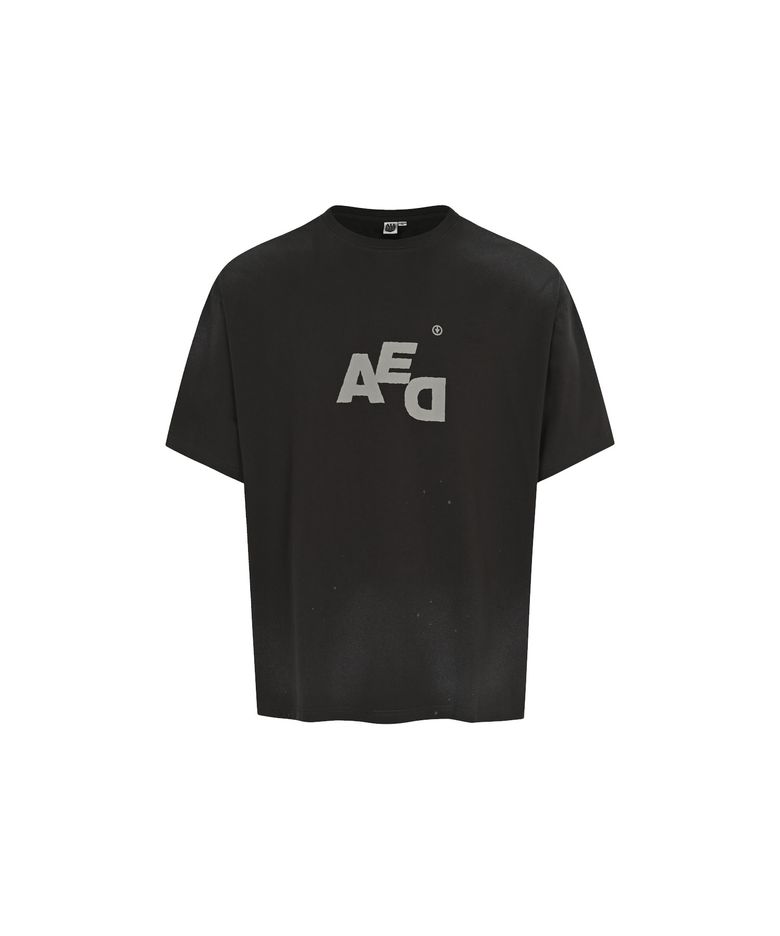 VINTAGE WASHING AED T-SHRIT (CHARCOAL)