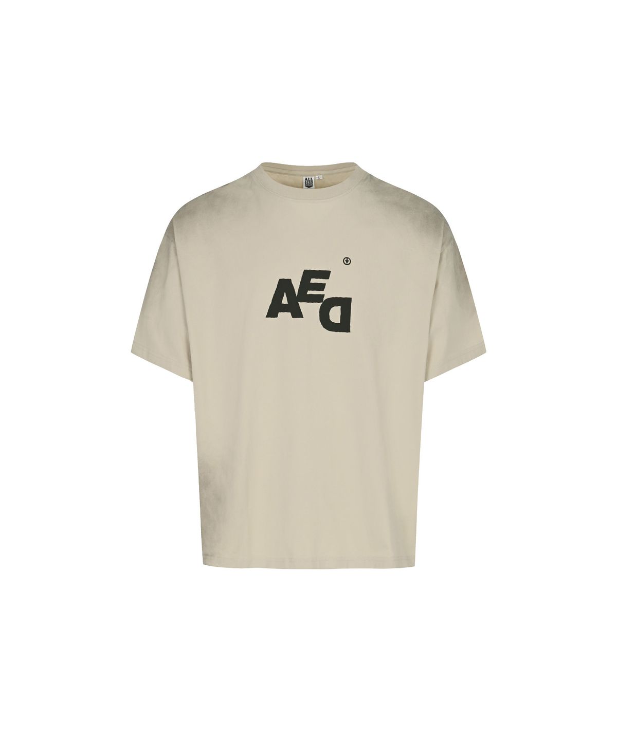 올아이즈다운(ALL EYES DOWN) VINTAGE WASHING AED T-SHRIT (SAND)