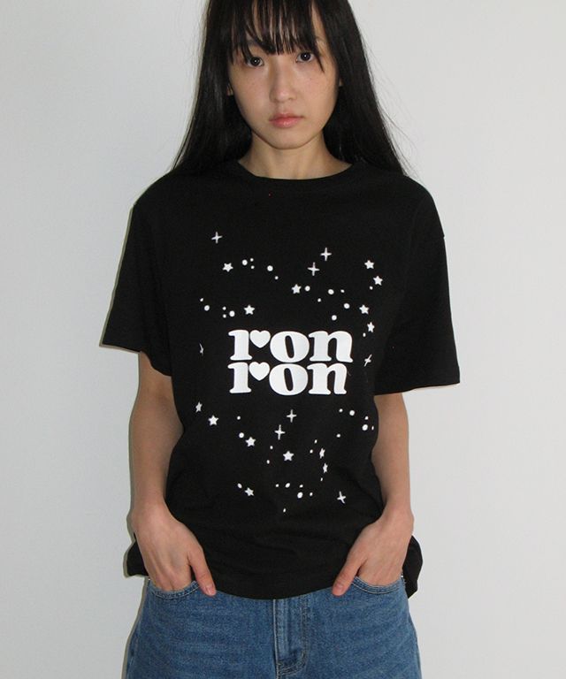 Tシャツ・カットソー RONRON MILKY WAY BASIC FIT T SHIRT CHARCOAL DOT RR25BST4292C MUSINSA | RONRON MILKY WAY BASIC FIT T SHIRT BLACK
