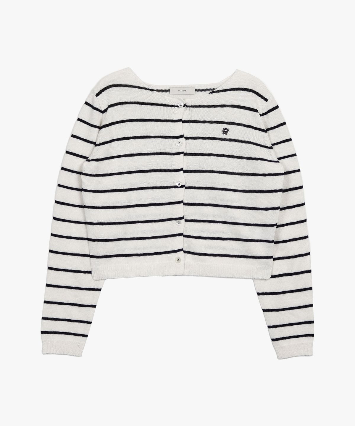 힐리오트(HEALIOTE) KESA STRIPE ROUND-NECK CARDIGAN_IVORY