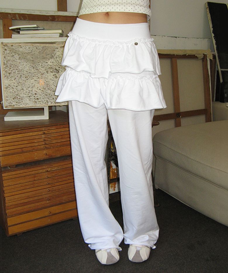 CANCAN RUFFLE LAYERED PANTSKIRT WHITE