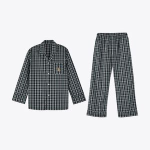 타탄체크 곰돌이 남녀공용 파자마_그린