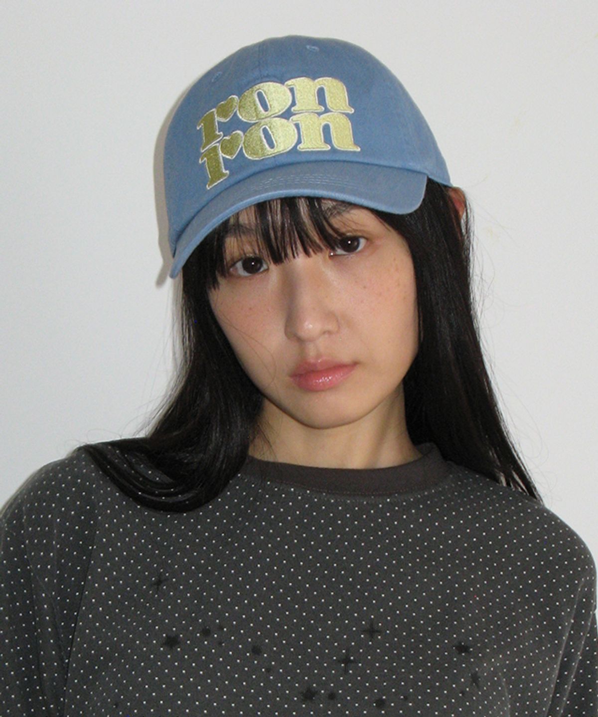 론론(RONRON) LOGO BALL CAP SOFT BLUE