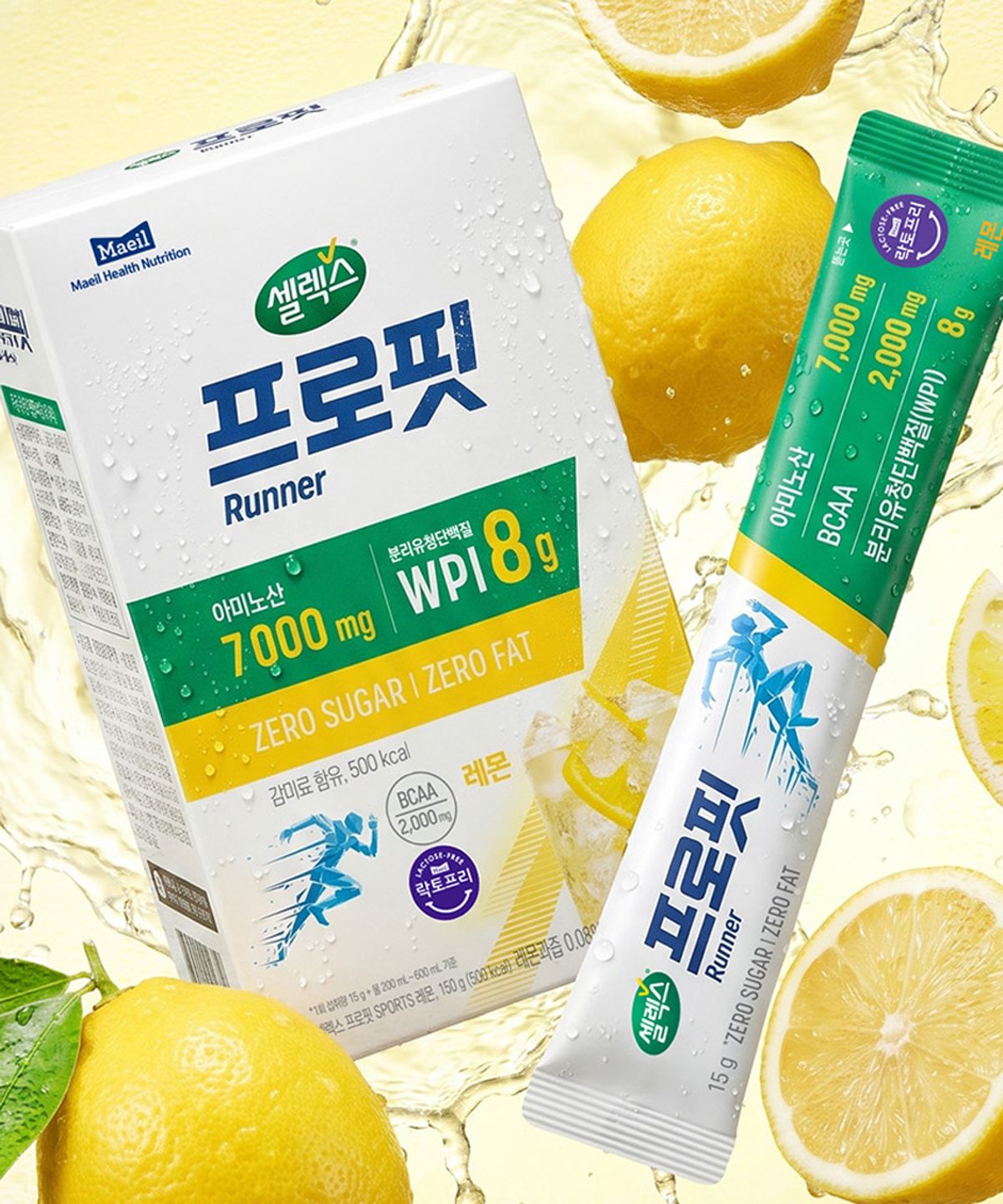 셀렉스(SELEX) 프로핏 러너 레몬 아미노산 단백질 스틱 15g x10포(1박스)