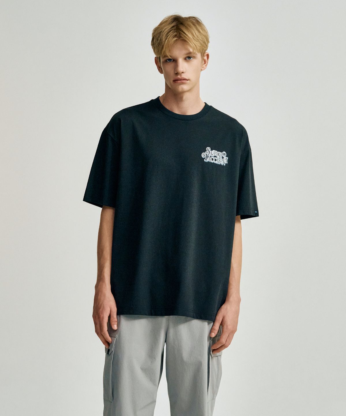 세르지오 타키니(SERGIO TACCHINI) M 쿨매치 아트웍 반팔 티셔츠 (Black)