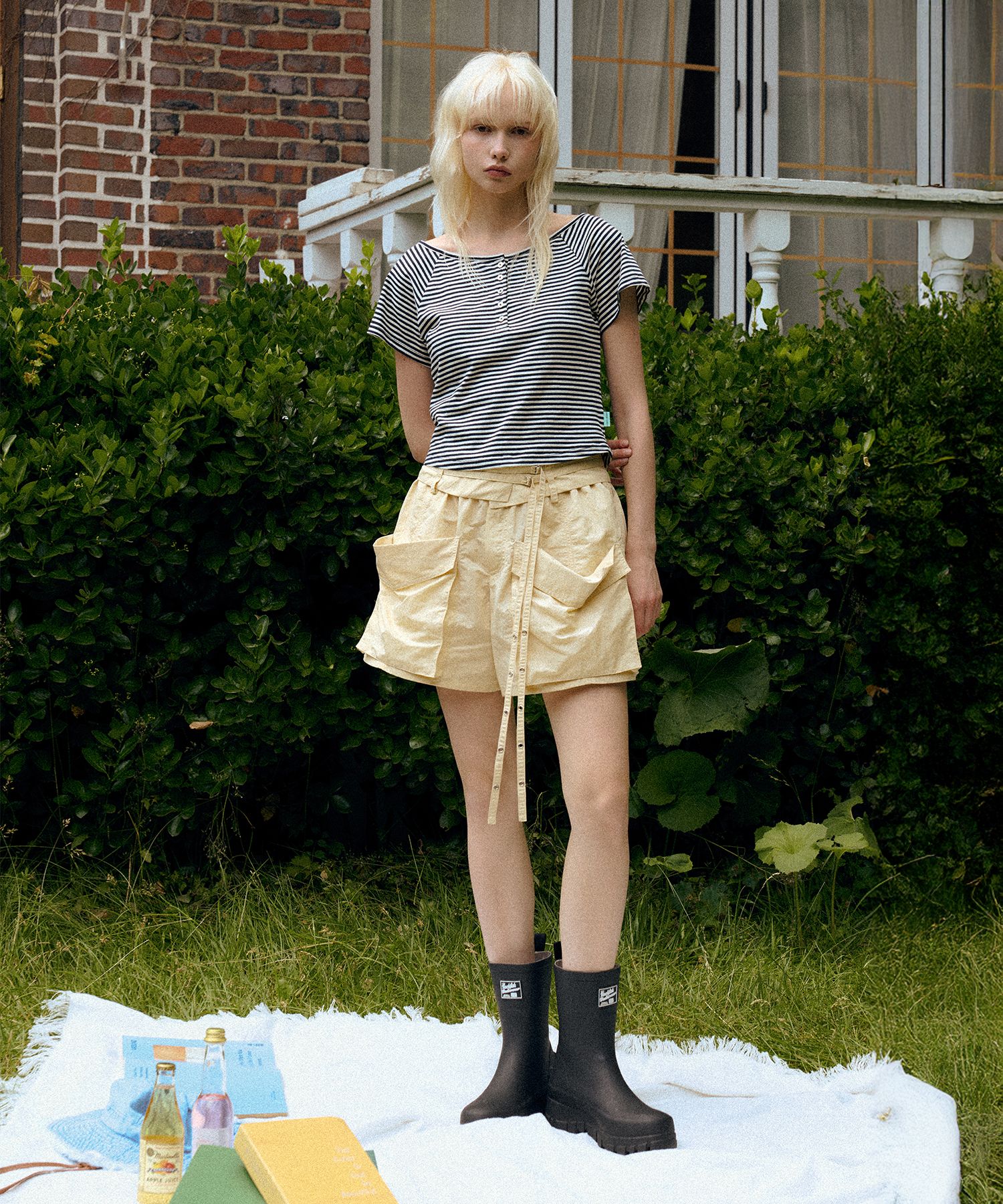 MUSINSA公式 | INSTANTFUNK Pocket Nylon Shorts - Yellow