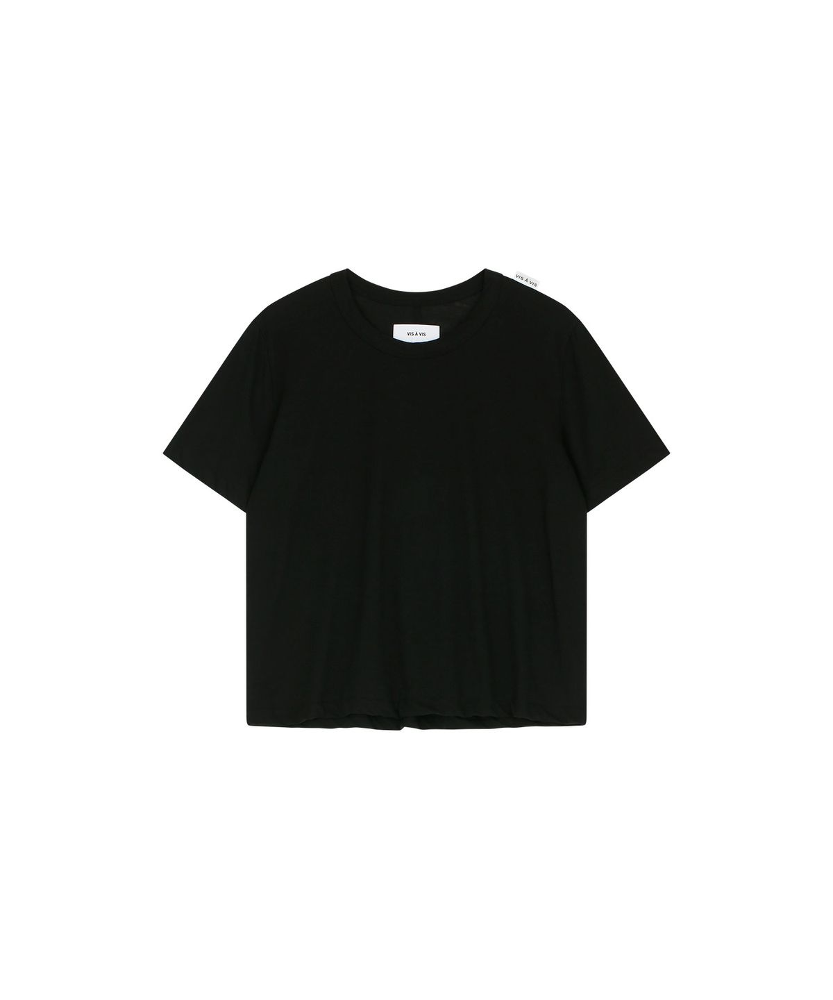 비자비(VIS A VIS) COTTON HALF SLEEVED CENTER BACK SEAM TEE SHIRT (BLACK)