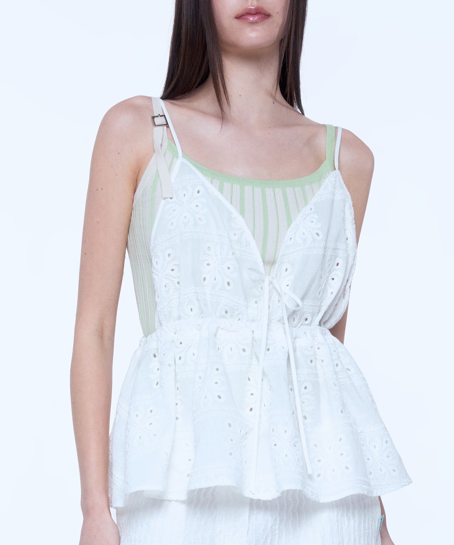 [INSTANTFUNK] Eyelet bustier top / 追跡付 MUSINSA | INSTANTFUNK Eyelet Bustier Top - White